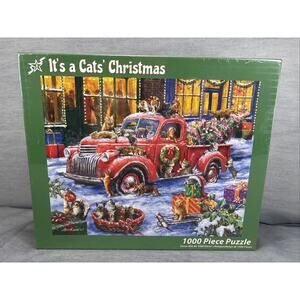Vermont Christmas Company It's a Cat's Christmas 1000 PC Jigsaw Puzzle SEALED